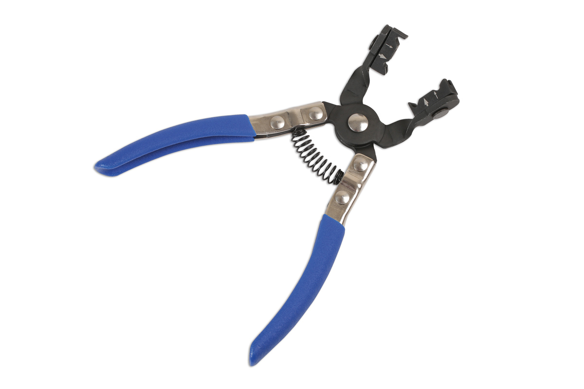 Bent Hose Clip Pliers For Clic & Clic-r Clips 190mm Swivel Head & Angled Jaw 