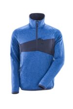 Fleece Jumper with half zip, azure blue/dark navy » Toolwarehouse