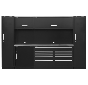 Storage System with Stainless Worktop 3.55m » Toolwarehouse