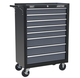 Rollcab 8 Drawer - Black/Grey » Toolwarehouse