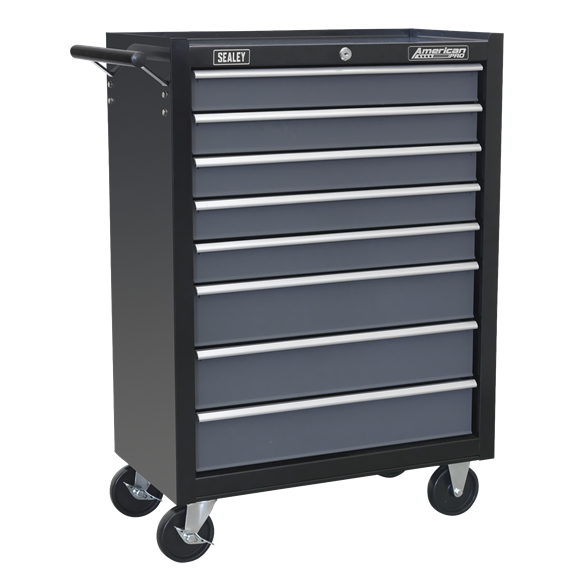 Rollcab 8 Drawer - Black/Grey » Toolwarehouse